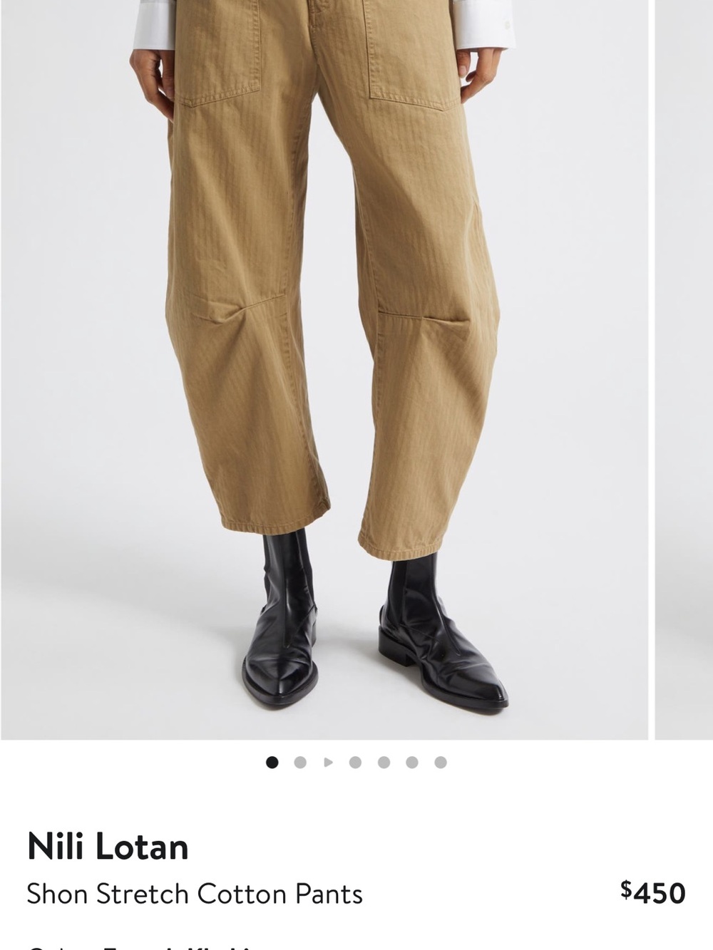 Nili Lotan High-Rise Shon Stretch Cotton Pants in Tan
